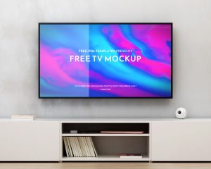 Free Living Room TV Mockup PSD