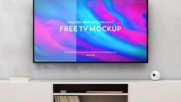Free Living Room TV Mockup PSD