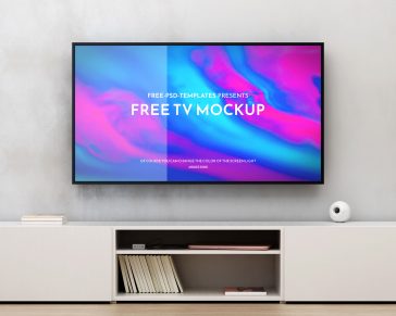 Free Living Room TV Mockup PSD