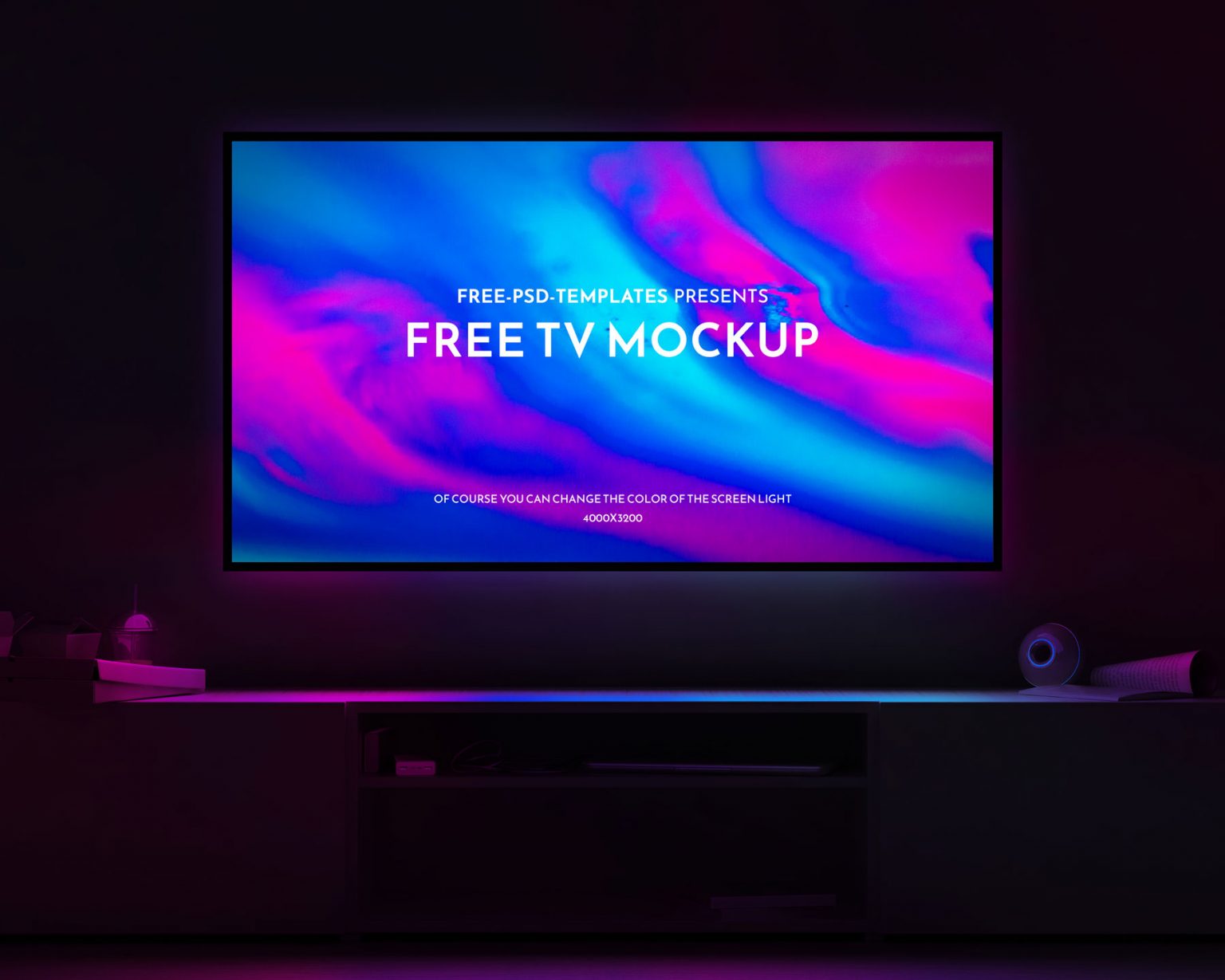 Free Free Living Room TV Mockup PSD - Best Free Mockup | PsFiles