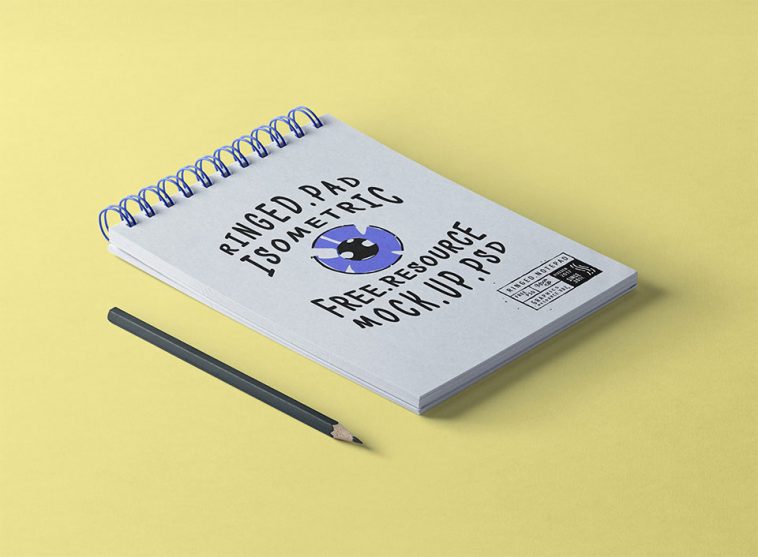 Free Ringed Notepad Mockup PSD Vol2