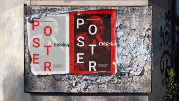 Free Torn Street Poster Mockup PSD