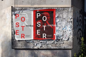 Free Torn Street Poster Mockup PSD