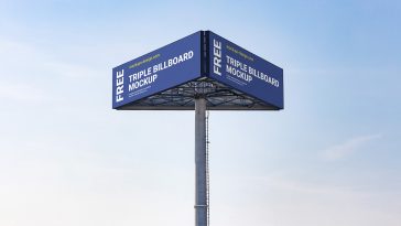 Free Triple Billboard Mockup PSD