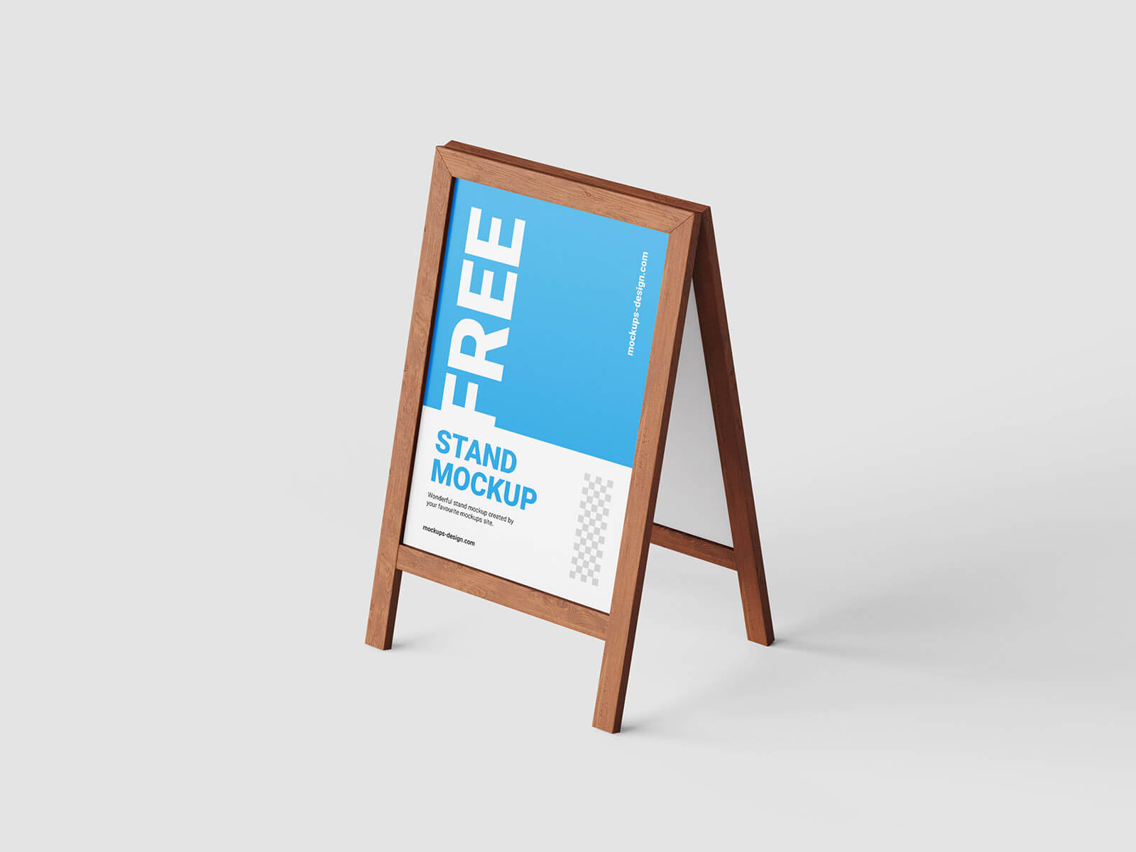 Free Outdoor Wooden A-Stand Stand Mockup PSD