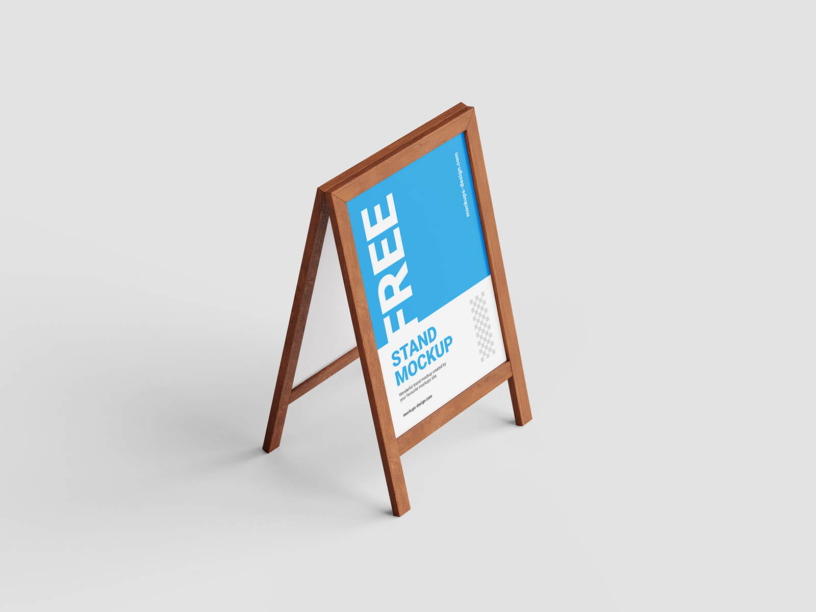 Free Outdoor Wooden A-Stand Stand Mockup PSD