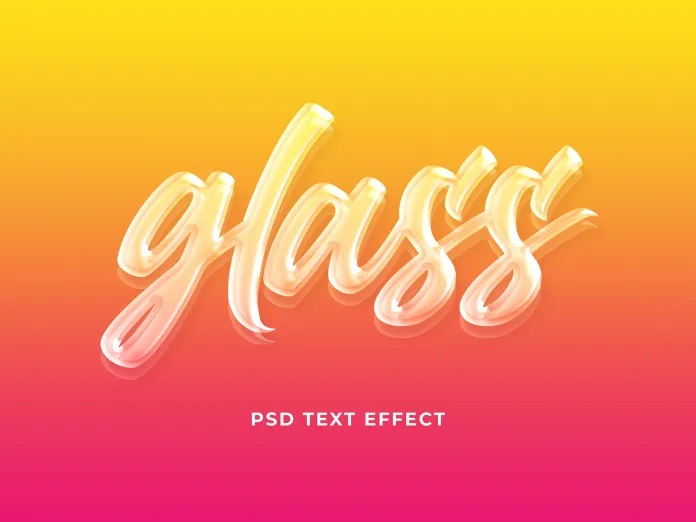 Free Glass Text Effect PSD