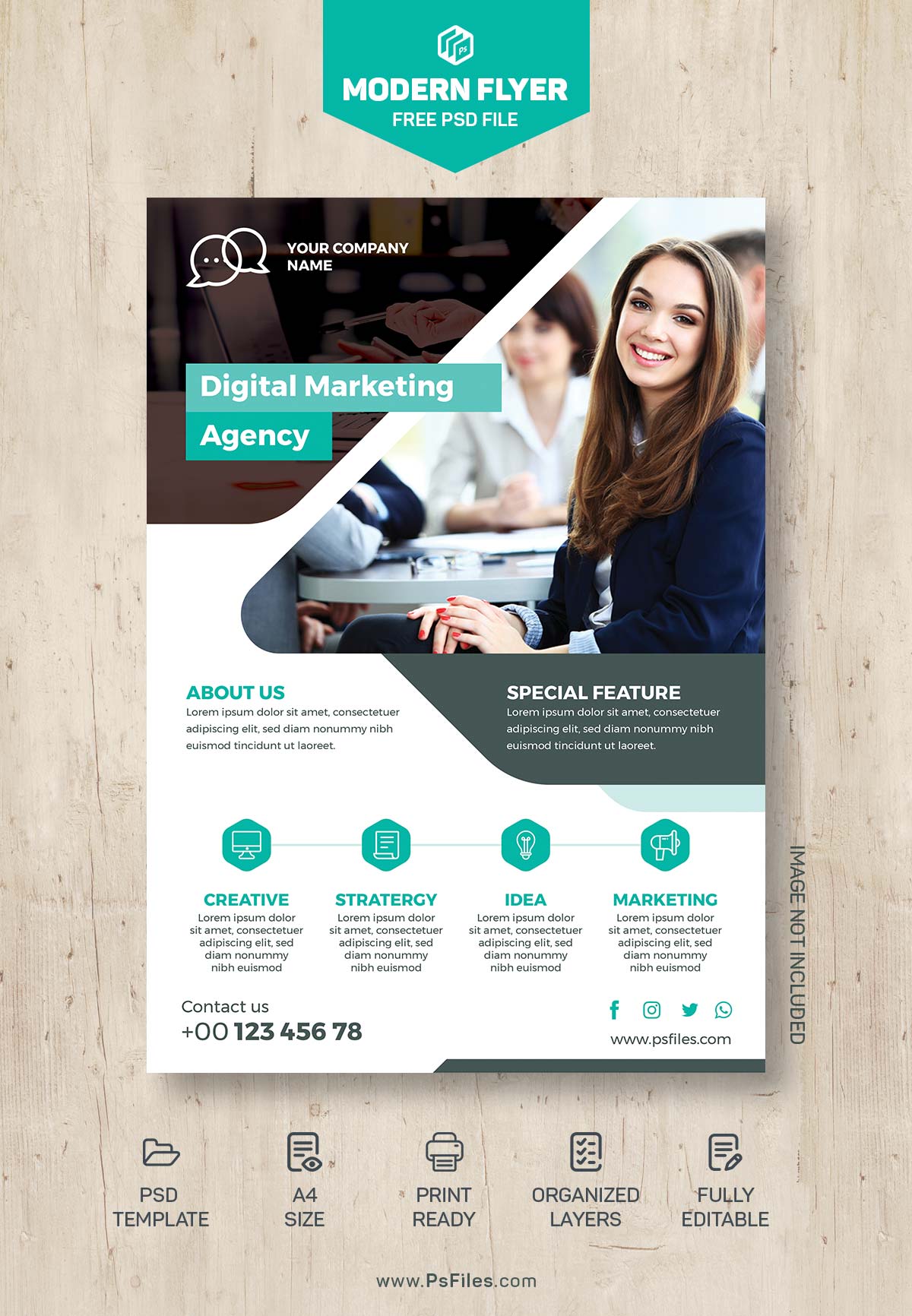 Free Digital Marketing Agency Flyer PSD Template