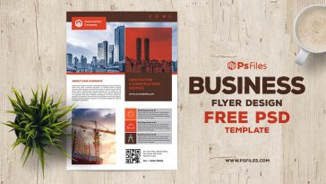 Clean and Standard Construction Business Flyer PSD for Free