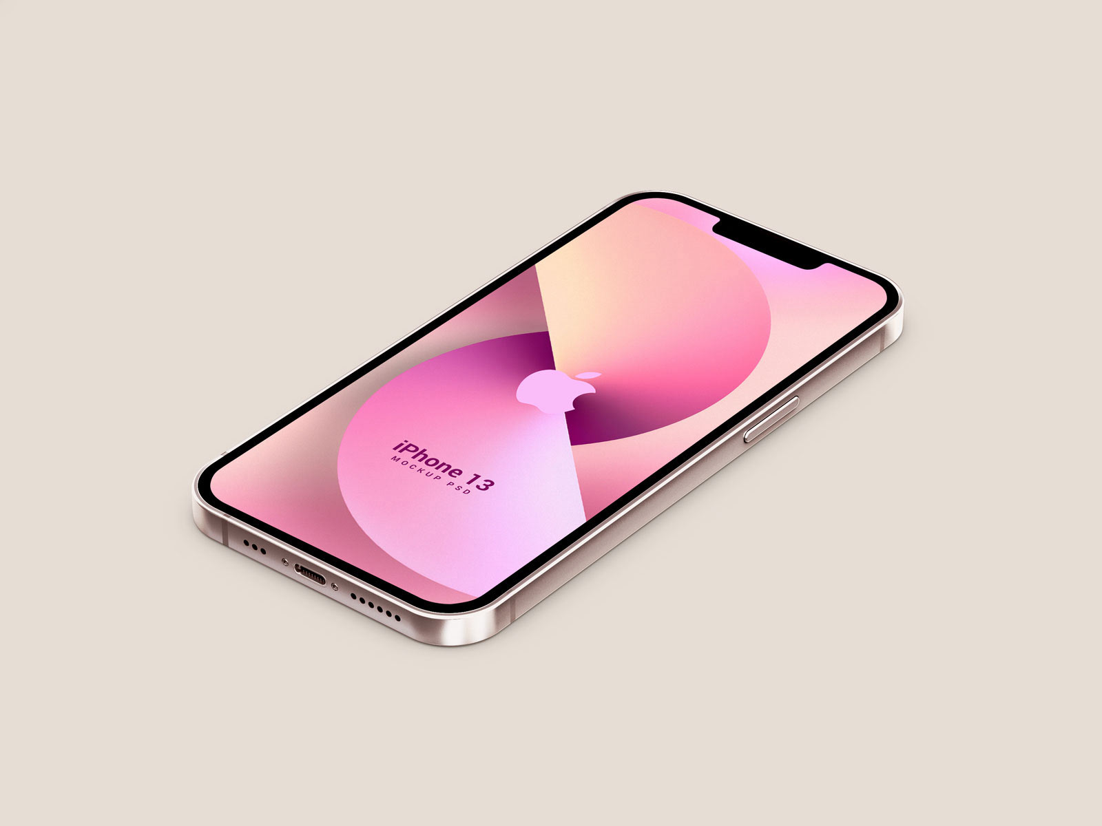 Free Isometric 3D iPhone 13 Mockup