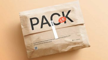 Free Kraft Paper Postal Package Mockup PSD