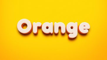 Free Orange 3D Text Effect PSD