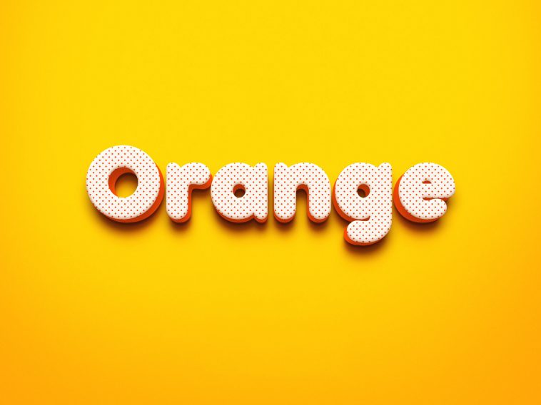 Free Orange 3D Text Effect PSD
