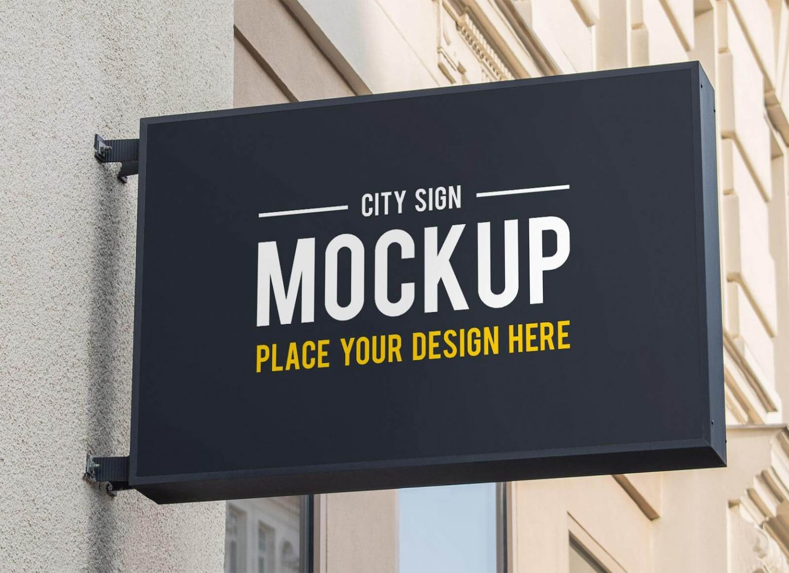 Free Rectangle Wall Mounted Signage Box Mockup Psd - Psfiles