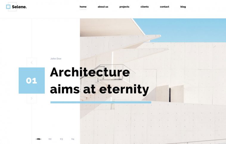 Free Selene Architecture Website PSD Template