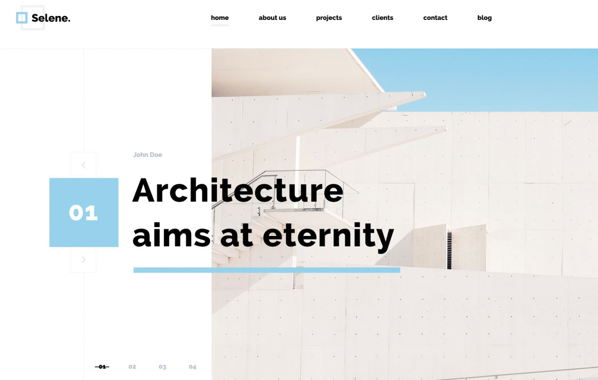 Free Free Selene Architecture Website PSD Template - PsFiles