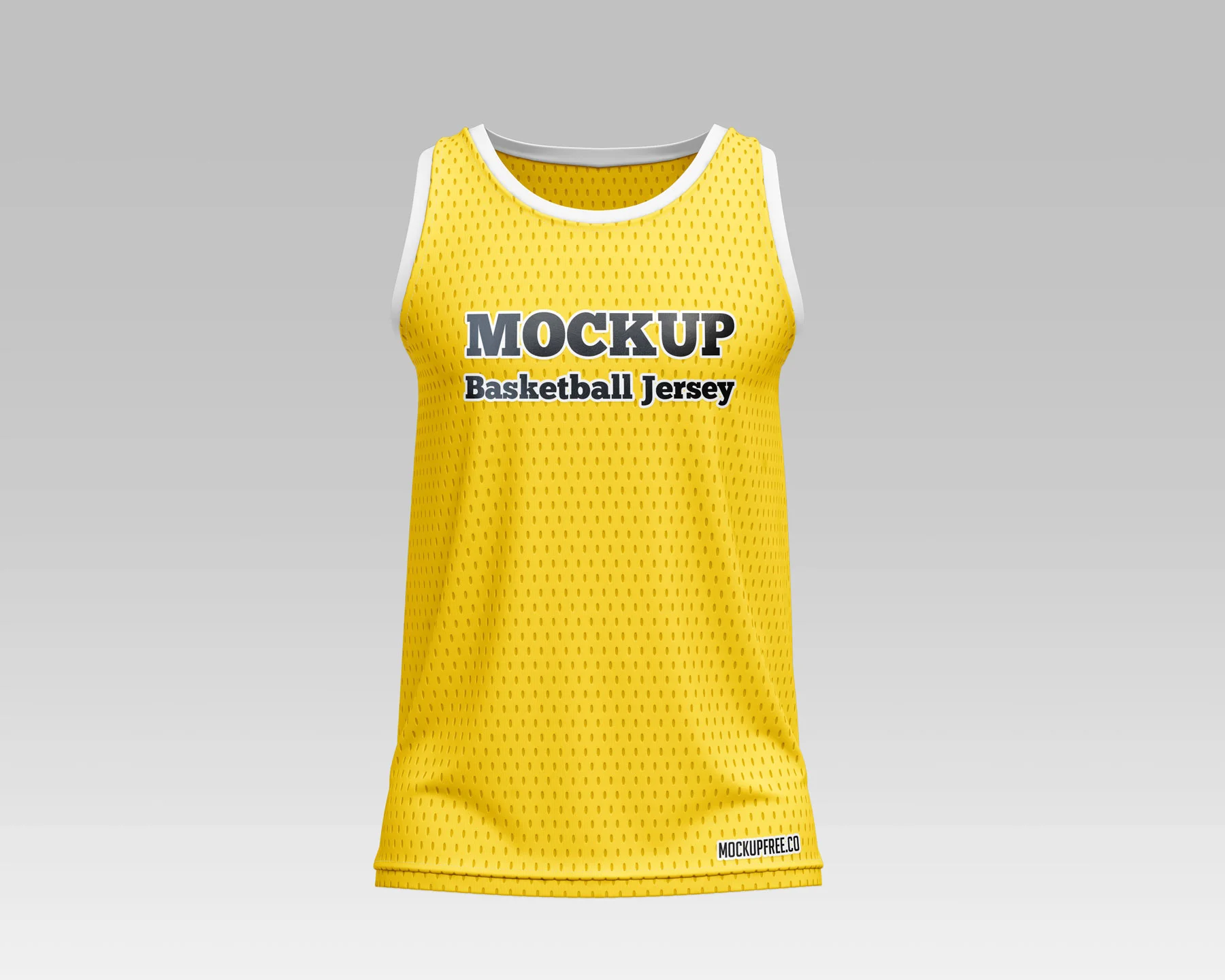 Free basketball sleeveless jersey mockup front face