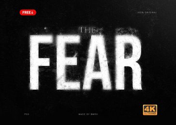 THE FEAR Free PSD Text Effect Download