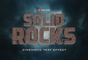 Free 3D Solid Rock Cinematic TEXT EFFECT PSD