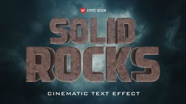 Free 3D Solid Rock Cinematic TEXT EFFECT PSD