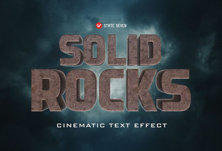 Free 3D Solid Rock Cinematic TEXT EFFECT PSD