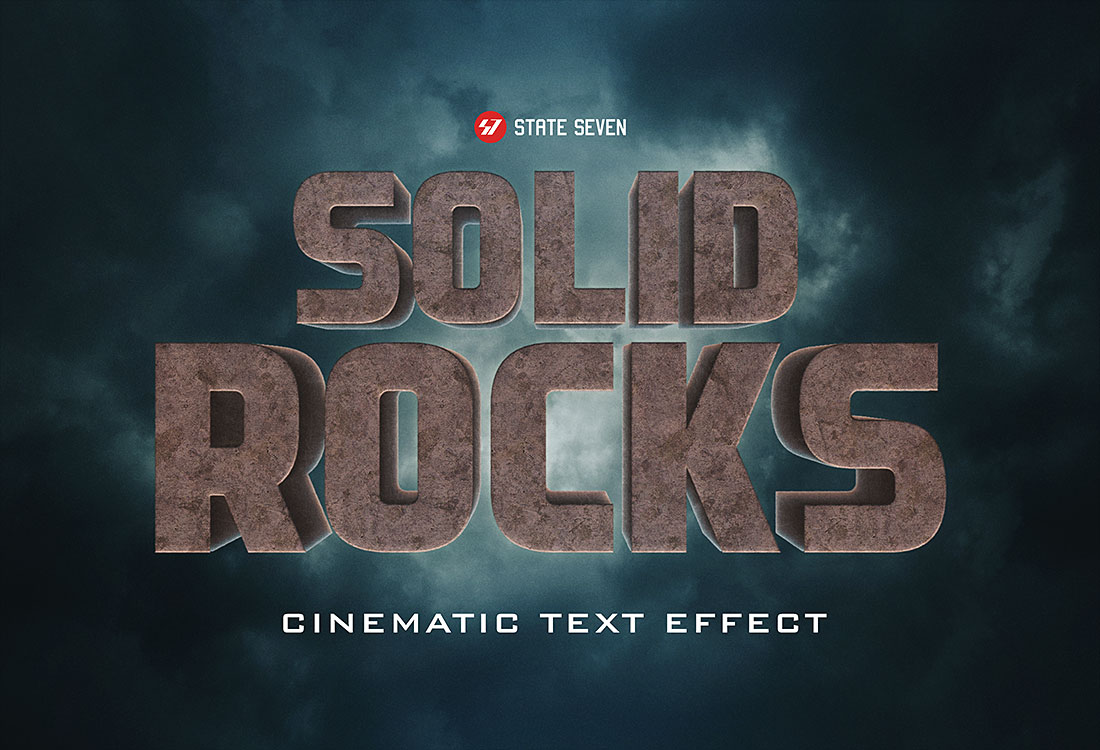 Free 3d Solid Rock Cinematic Text Effect Psd Psfiles