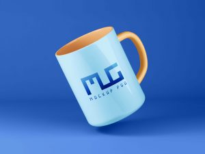 Free Floating Coffee Mug Mockup PSD