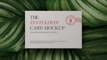 Free Textured Paper Invitation Card Mockup
