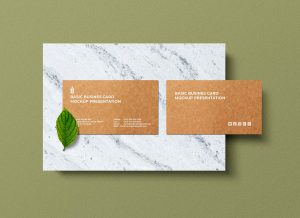 Free Kraft Paper Business Card Mockup PSD