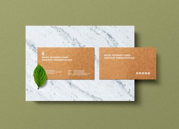 Free Kraft Paper Business Card Mockup PSD