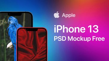 Free Simple iPhone 13 Mock-up PSD