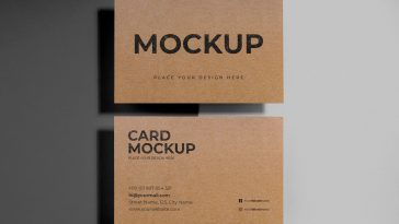 Free Kraft Paper Business Card Mockup