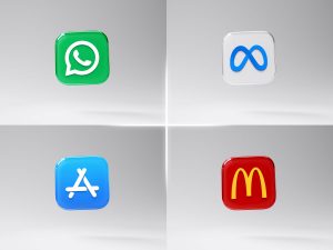 Free 3D Mobile App Logo Mockup PSD