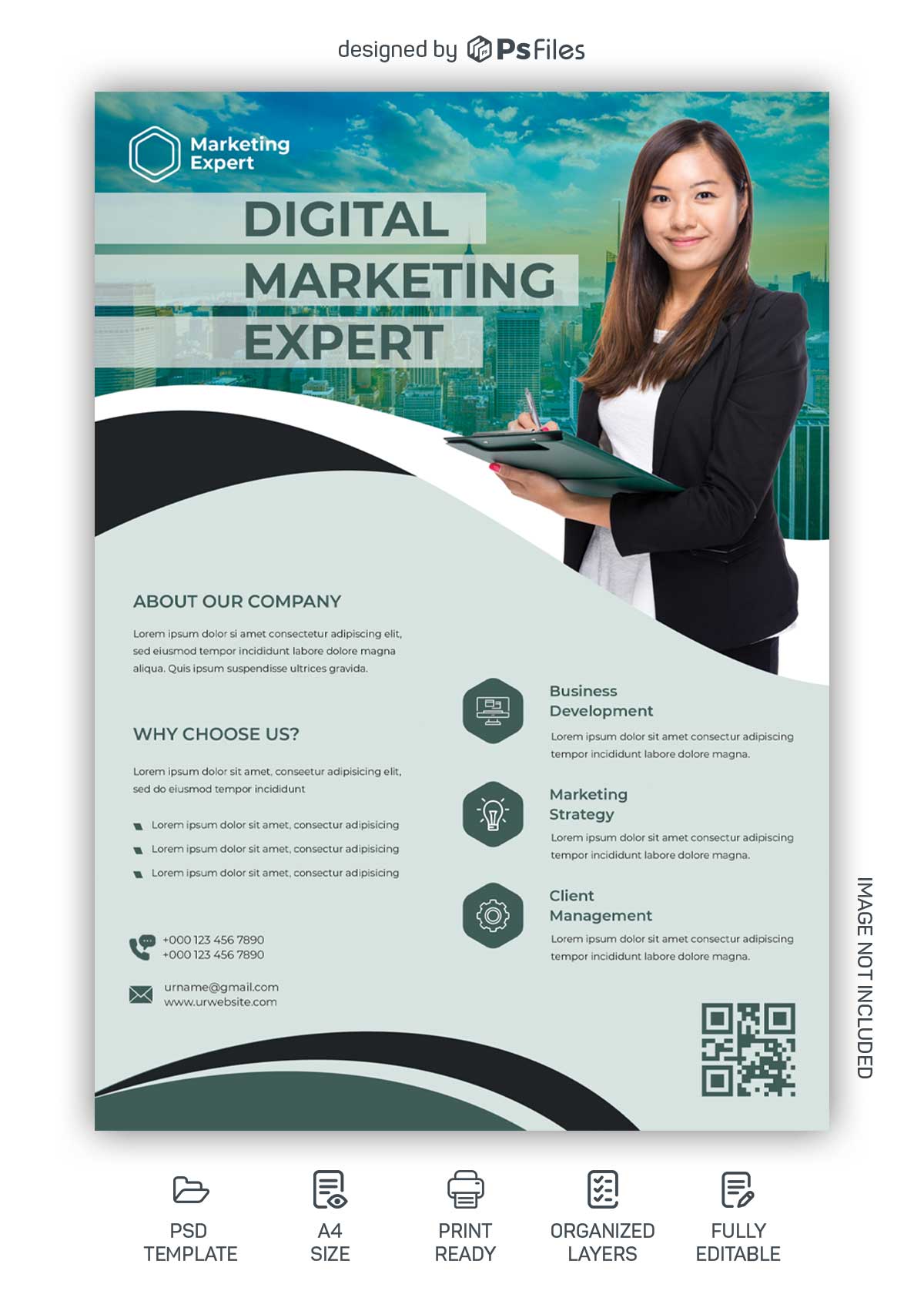 Free Corporate Business Digital Marketing Agency Flyer Design Template Psd