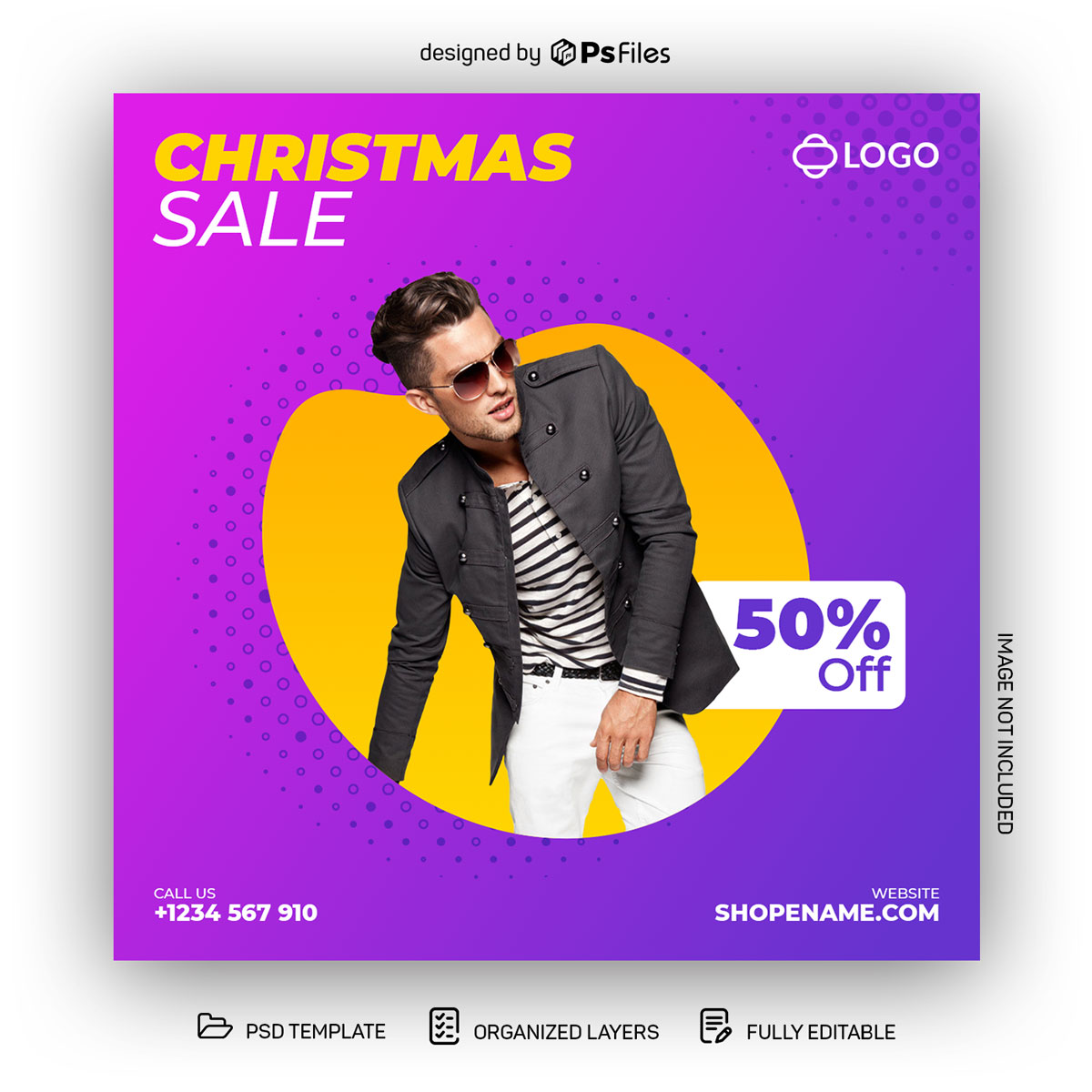 Free Christmas Sale Social Media Post Design Template PSD