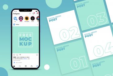Free Social Media Banner Instagram Post Mockup PSD