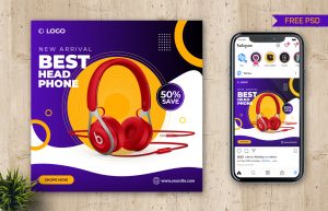 Free Gadgets Social Media Post Banner Design PSD Template