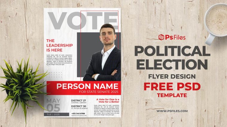 Free Professional Political Election Flyer PSD Template