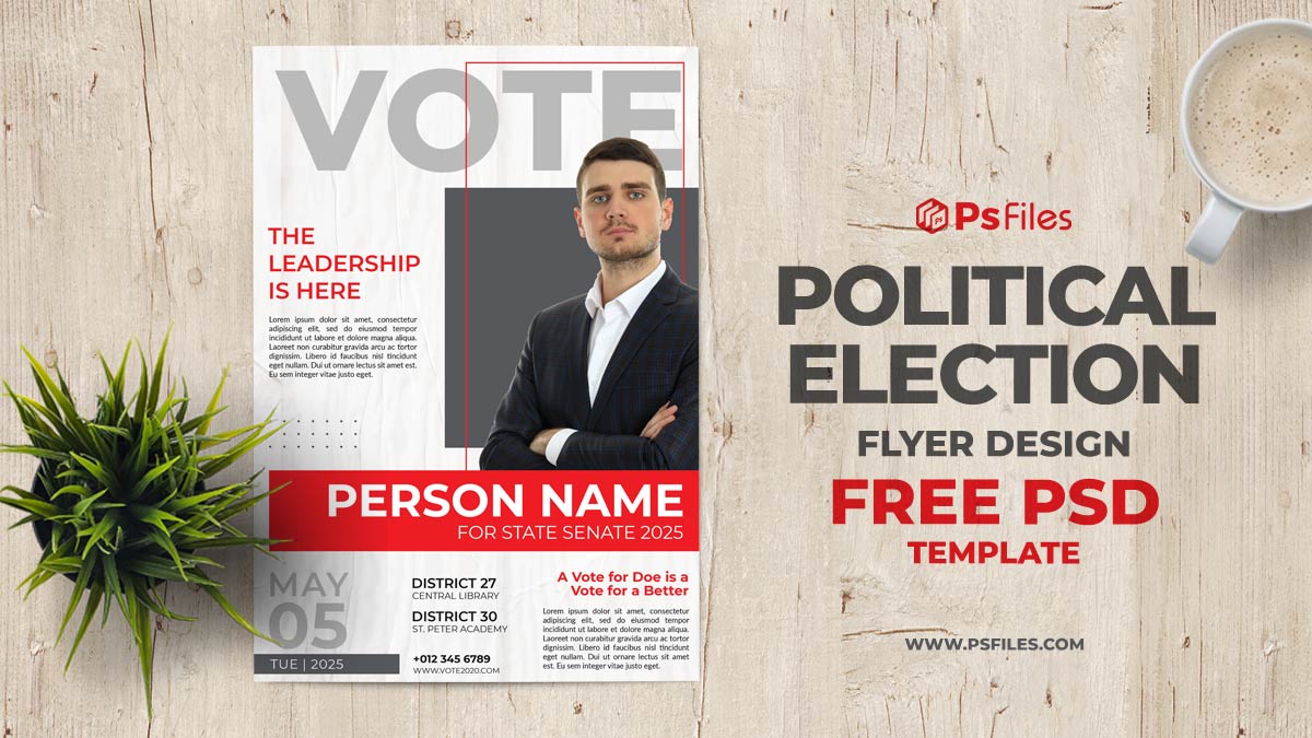 Free Professional Political Election Flyer PSD Template - PsFiles For Political Flyer Template Free