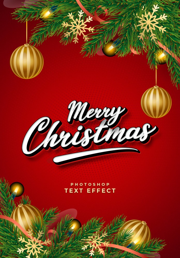 Free Christmas Wishes Text Effect PSD