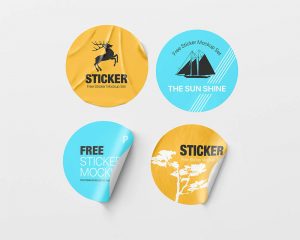 Free Round Sticker Mock-up PSD Template - PsFiles