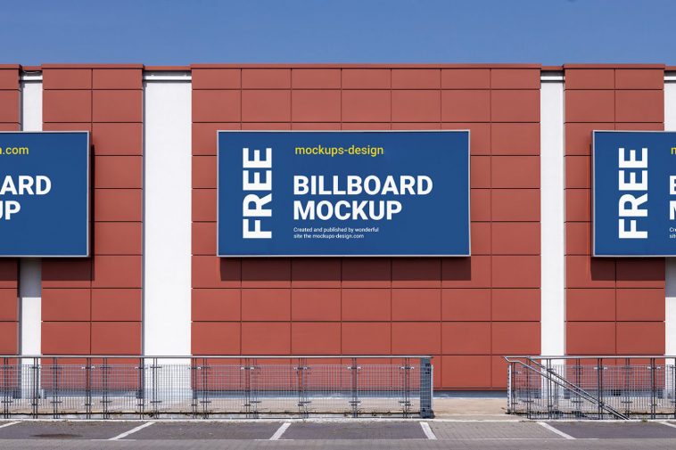 Billboard at the Mall Free Ad Signage Mockup PSD