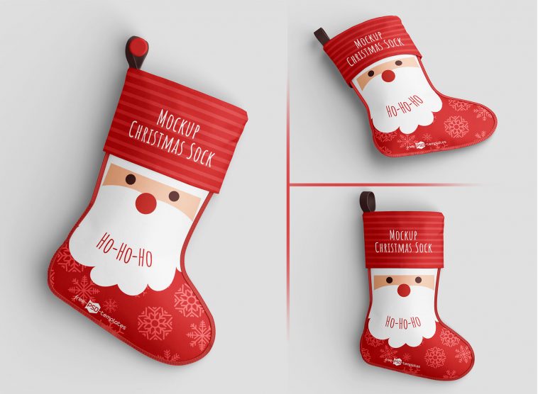 FREE Christmas Sock Mockup PSD