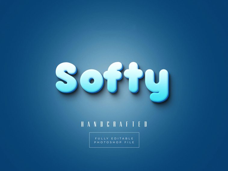 Free Softy 3D Text Effect PSD