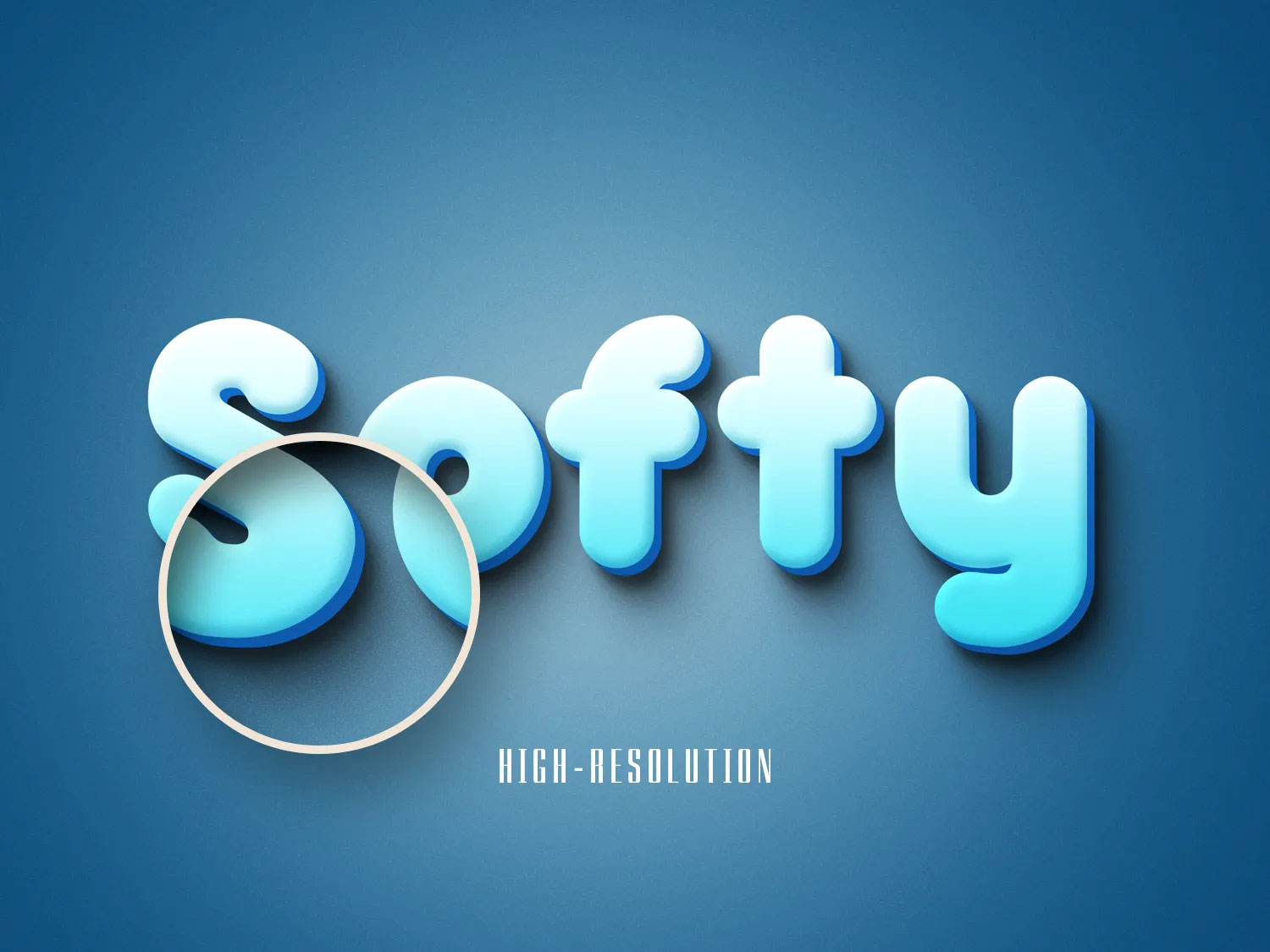 Free Softy 3D Text Effect PSD
