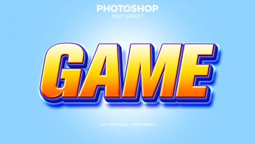 Free Extruded Game Text Effect PSD