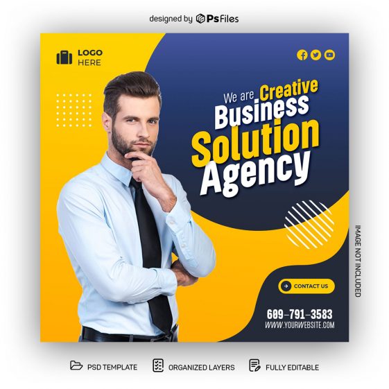 Free Business Agency Instagram Post Design Template PSD 05 - PsFiles