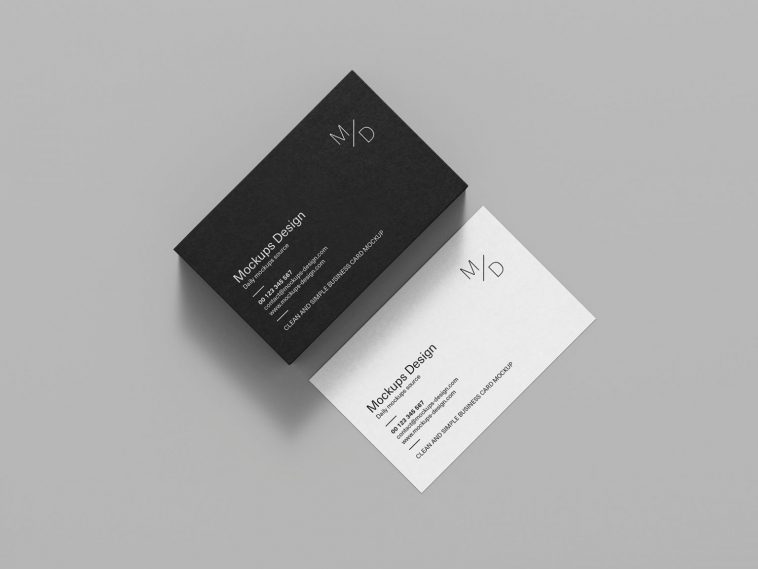 Free Clean and Elegant Business Cards Mockups PSD set