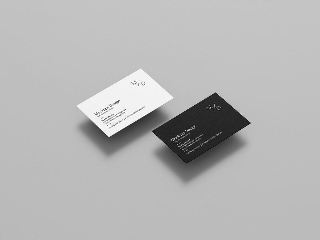 Free Clean and Elegant Business Cards Mockups PSD set