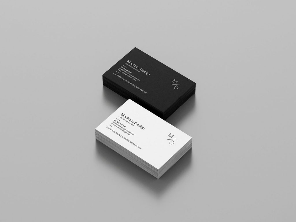 Free Clean and Elegant Business Cards Mockups PSD set